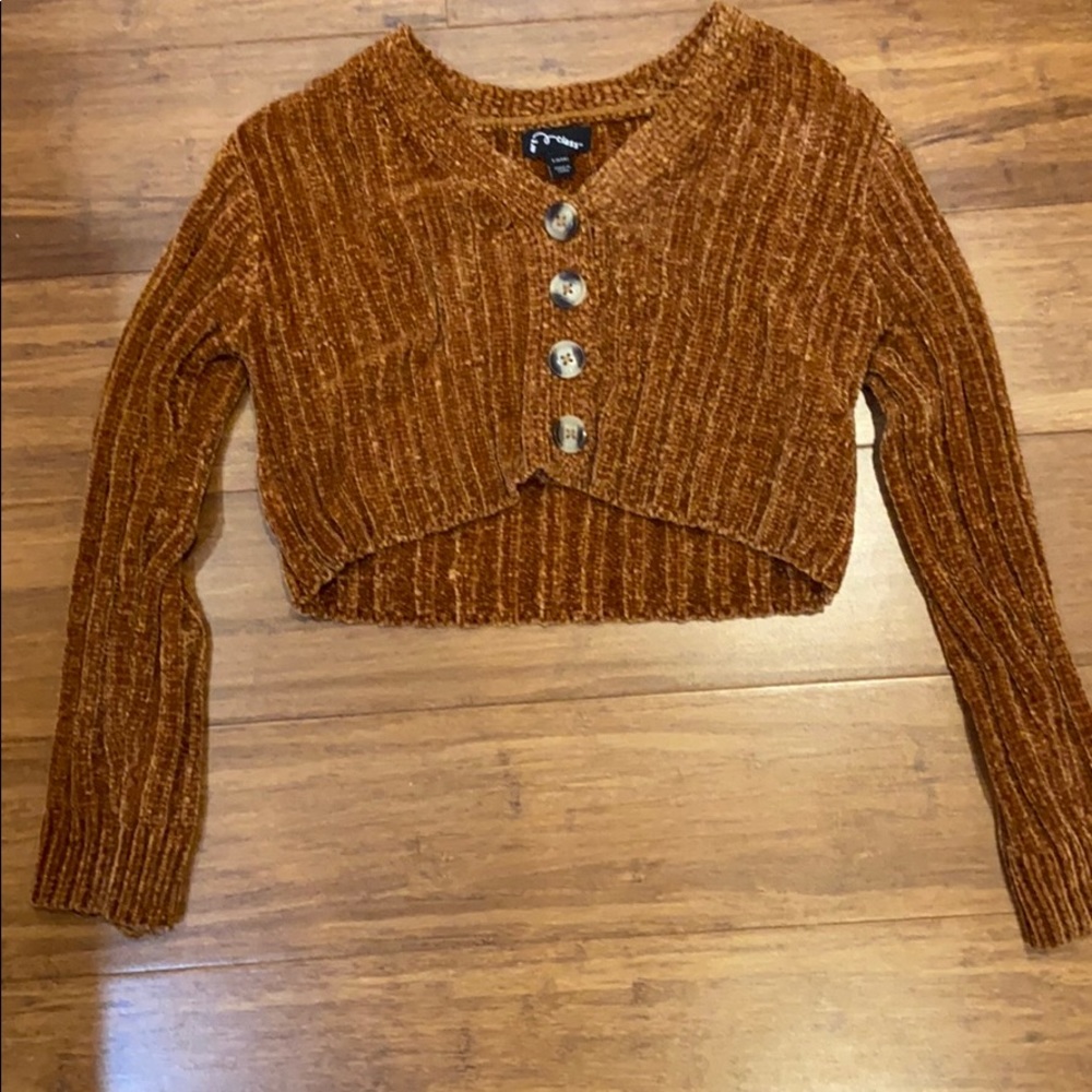 Kids brown crop top sweater